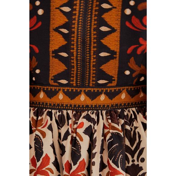 Farm Rio Tapestry Garden Multicolor V Neckline Mini Dress - Picture 7 of 9